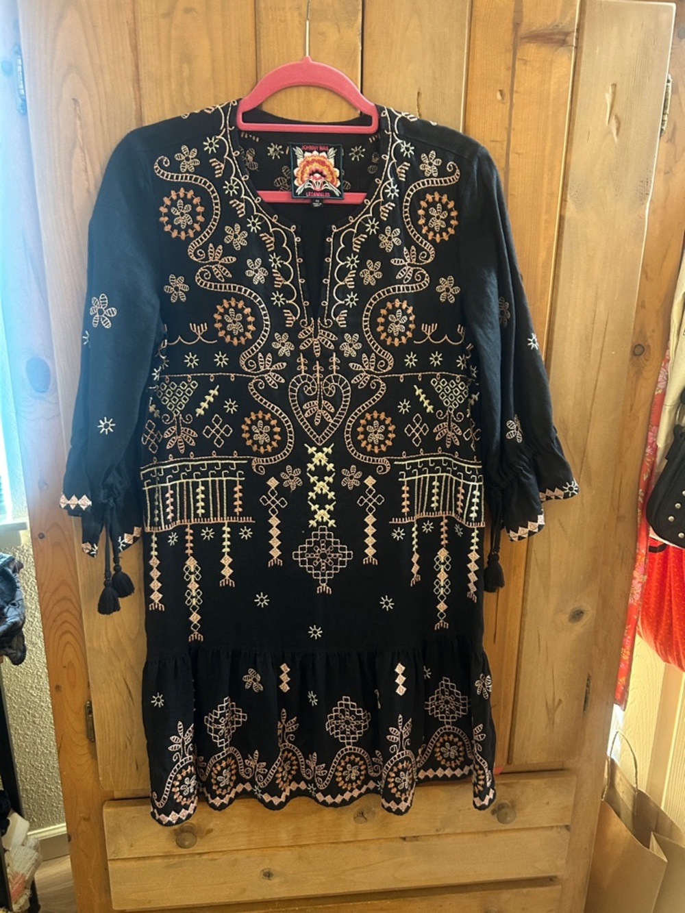 Johnny Was Black Embroidery Dress